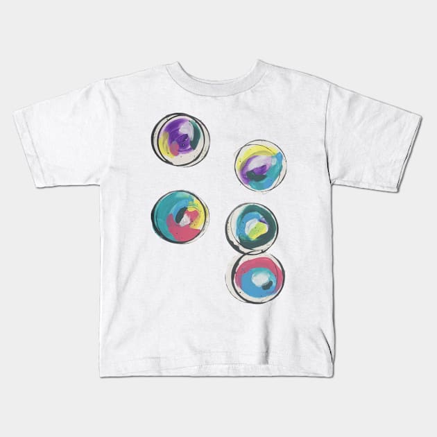 Colorful Circles Kids T-Shirt by Paint & Thread